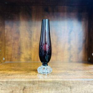 Vintage Bo Borgstrom Aseda Scandinavian 9" purple glass bud vase